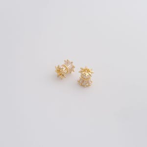 Gold Hourglass Spacer Beads,18K Gold Filled CZ Large Hole Beads,DIY Jewelry Findings Making