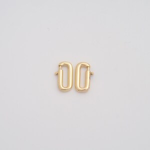 Gold Press Clasp,18K Gold Filled Spring Clasp,Dainty Oval Clasp,DIY Jewelry Findings Making