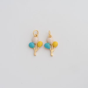 Gold Enamel Balloon Pendant,18K Gold Filled Balloon Charms,DIY Jewelry Findings Making