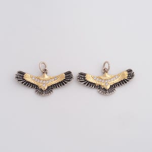 Gold Eagle Pendant,18K Gold Filled CZ Animal Charms,DIY Jewelry Findings Making
