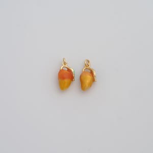 Gold Enamel Fruit Pendant,18K Gold Filled Mango Charms,DIY Jewelry Findings Making