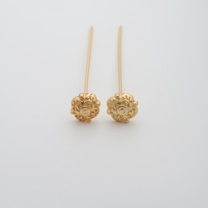 5 pcs Gold Flower Head Pins,18K Gold Filled Flower Head Pins,DIY Jewelry Findings Making