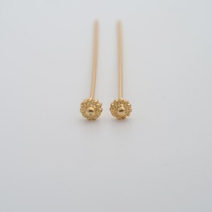 5 pcs Gold Flower Head Pins,18K Gold Filled Flower Head Pins,DIY Jewelry Findings Making