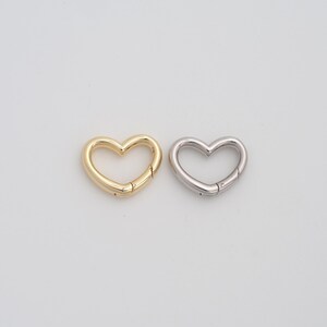 Gold Push Door Clasp,18K Gold Filled Spring Clasp,Dainty Heart Clasp,DIY Jewelry Findings Making