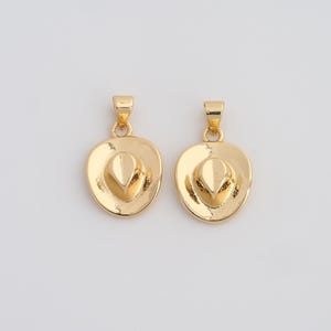 Gold Cowboy Hat Pendant,18K Gold Filled Cowboy Hat Charms,DIY Jewelry Findings Making
