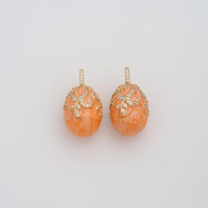 Gold Enamel Easter Egg Pendant,18K Gold Filled CZ Egg Charms,DIY Jewelry Findings Making