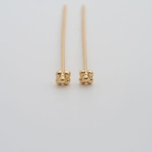5 pcs Gold Flower Head Pins,18K Gold Filled Flower Head Pins,DIY Jewelry Findings Making