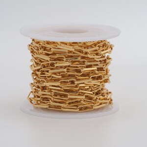 1 Meter Gold Büroklammer Kette, 18K Gold gefüllt halb fertige Kette, DIY Schmuckzubehör machen