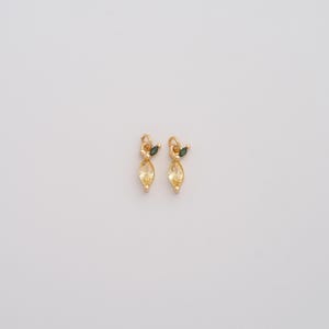 Gold CZ Fruit Pendant,18K Gold Filled Mango Charms,DIY Jewelry Findings Making