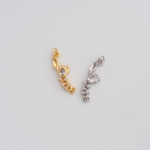 Gold CZ Lobster Pendant,18K Gold Filled Marine Life Charms,DIY Jewelry Findings Making