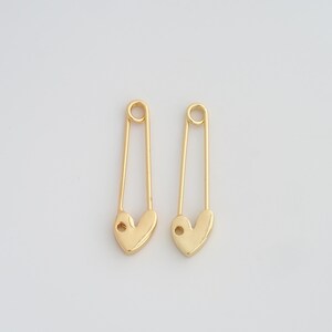 Gold Heart Pendant,18K Gold Filled Love Lock Charms,DIY Jewelry Findings Making