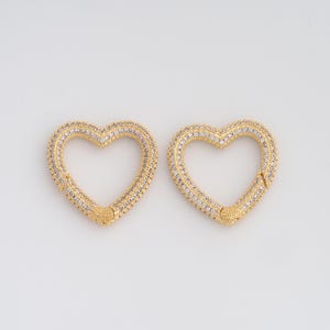 Gold Push Door Clasp,18K Gold Filled Spring Clasp,Dainty Heart Clasp,DIY Jewelry Findings Making