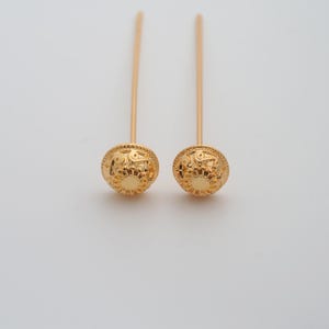 5 pcs Gold Flower Head Pins,18K Gold Filled Flower Head Pins,DIY Jewelry Findings Making