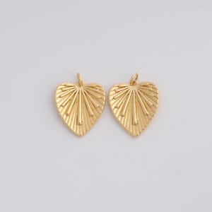 Gold Sun Heart Pendant,18K Gold Filled Love Sunshine Charms,DIY Jewelry Findings Making