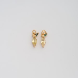 Gold CZ Fruit Pendant,18K Gold Filled Mango Charms,DIY Jewelry Findings Making