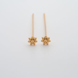 5 pcs Gold Flower Head Pins,18K Gold Filled Flower Head Pins,DIY Jewelry Findings Making