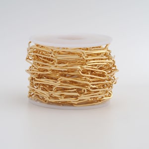 1 Meter Gold Büroklammer Kette, 18K Gold gefüllt halb fertige Kette, DIY Schmuckzubehör machen