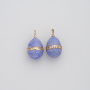Gold Enamel Easter Egg Pendant,18K Gold Filled CZ Egg Charms,DIY Jewelry Findings Making