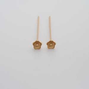 5 pcs Gold Flower Head Pins,18K Gold Filled Flower Head Pins,DIY Jewelry Findings Making