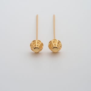 5 pcs Gold Flower Head Pins,18K Gold Filled Flower Head Pins,DIY Jewelry Findings Making