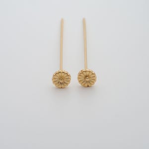 5 pcs Gold Flower Head Pins,18K Gold Filled Flower Head Pins,DIY Jewelry Findings Making