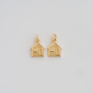Gold House Pendant,18K Gold Filled House Charms,DIY Jewelry Findings Making