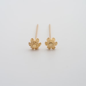 5 pcs Gold Flower Head Pins,18K Gold Filled Flower Head Pins,DIY Jewelry Findings Making