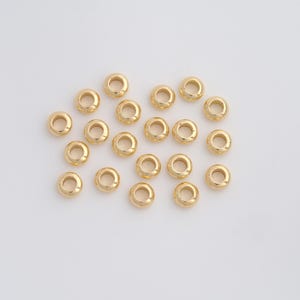 50 pcs Gold Wheel Spacer Beads,18K Gold Filled Round Beads,DIY Jewelry Findings Making