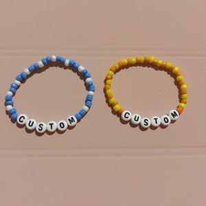 Custom Beaded Bracelet |Personalized Name Bracelet | Handmade Jewelry | Custom | Sorority bracelet | Bulk bracelets