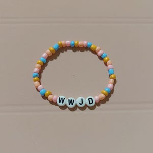 WWJD beaded bracelet | Handmade jewelry | Jesus | Religous | Christian bracelet | Cross bracelet | What would Jesus do | Bulk bracelet