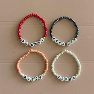Fuck off bracelet | Handmade Jewelry |  Go away bracelet |Tspmo bracelet | Bitch bracelet| Curse word bracelet |