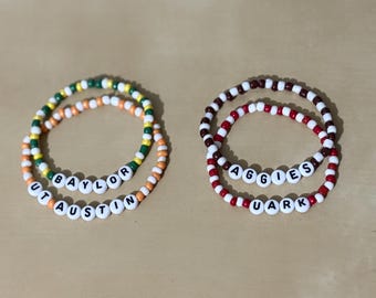 Custom Beaded Bracelet for College, School | College | Highschool | Bulk bracelets