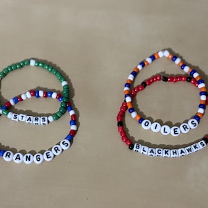 Custom beaded NHL bracelet | Hockey | National hockey league| Stanley cup merch| Stanley cup bracelet | Hockey gifts |Bulk bracelet