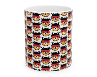 German Flag Bear Pattern Mug | Ceramic Mug