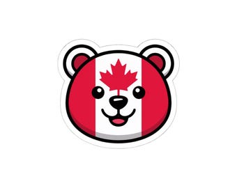 Canada Bear Kiss-Cut Stickers | Outdoorsy Laptop Decals, Scrapbooking Supplies (PNG)