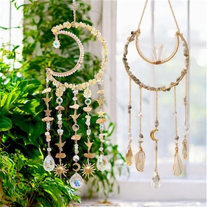 Healing Crystal Sun Catcher|Window Hanging Suncatcher|Rainbow Maker for Home|Christmas Gift|Birthday Present|Boho Home Decor