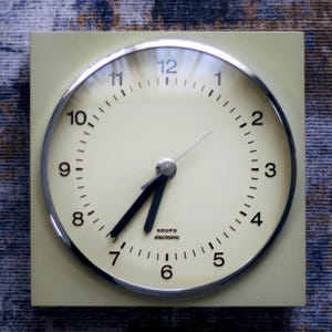 Vintage KRUPS Electronic Wall & Desk Clock | Mid-Century Modern Beige | West Germany 1970s