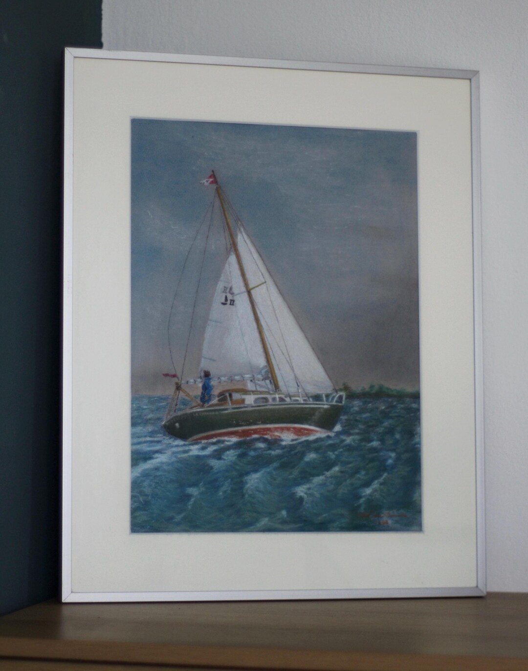 Vintage Sailing Boat Painting – Nautical Coastal Wall Art – Beach House ...