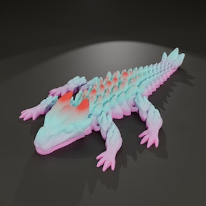 Articulated Dragon Crocodile 3D Printable | Fidget Toy STL | Flexible  Dragon | Print In Place 3D STL File | Flexi Dragon Alligator STL File