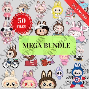 Labubu SVG PNG Bundle , Kids Cartoon Svg Png , Cute Cartoon PNG , Cartoon Vector Layered Svg ,Kids Birthday Svg , Digital Download
