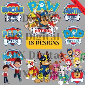 Paw Petrol SVG, Paw Petrol PNG, Paw Petrol Clipart y Stickers, Paw Petrol Sublimación, Paw Petrol Cricut SVG, Descarga Digital