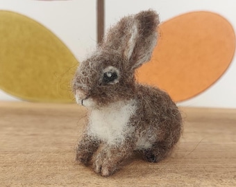 Felted rabbit, small needle felt bunny easter real handmade animal