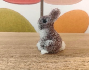 Felted rabbit, small needle felt bunny easter real handmade animal