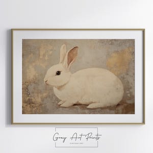 オリジナルウサギ油絵：インパストバニーアート、8x8 - Etsy 日本