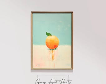 Abstract Orange Still Life Print – Minimalist Kitchen Art (Digital Download)