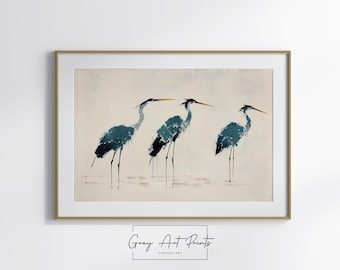Reiher, Reiher, Trio, Wandbild, Druckbare Kunst, Druckbare Kunst, Druckbare Kunst, Druckbare Kunst
