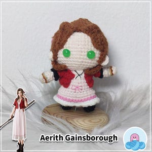 Llavero amigurumi de Aerith Gainsborough