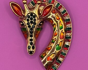 Giraffe Rhinestone Brooch