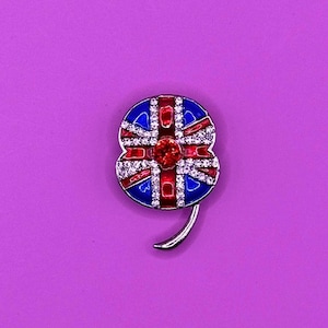 Union Jack Poppy Brooch