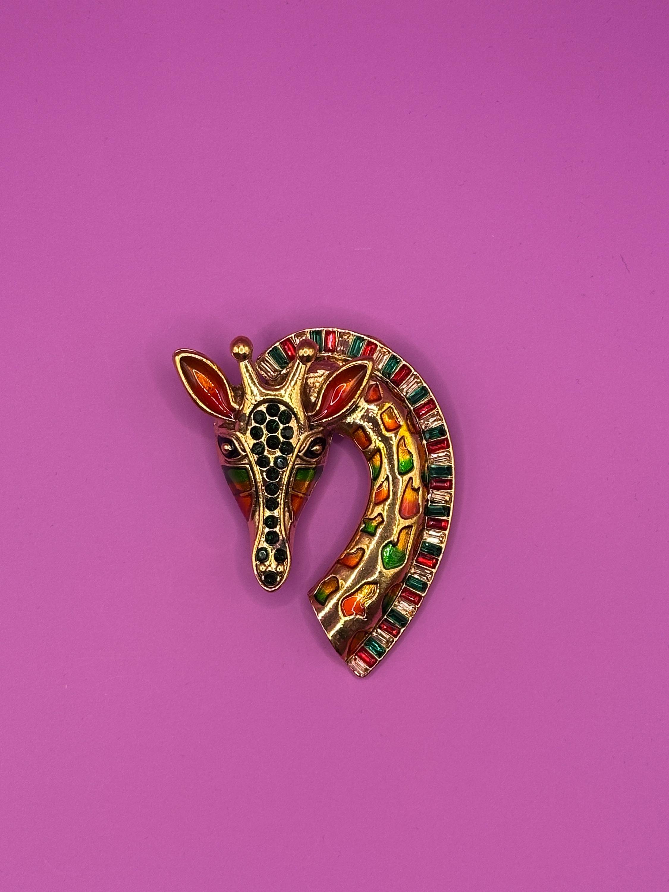 Handmade Pewter Giraffe Brooch By William Sturt - Lead-Free Fine Pewter, African Animal Jewelry